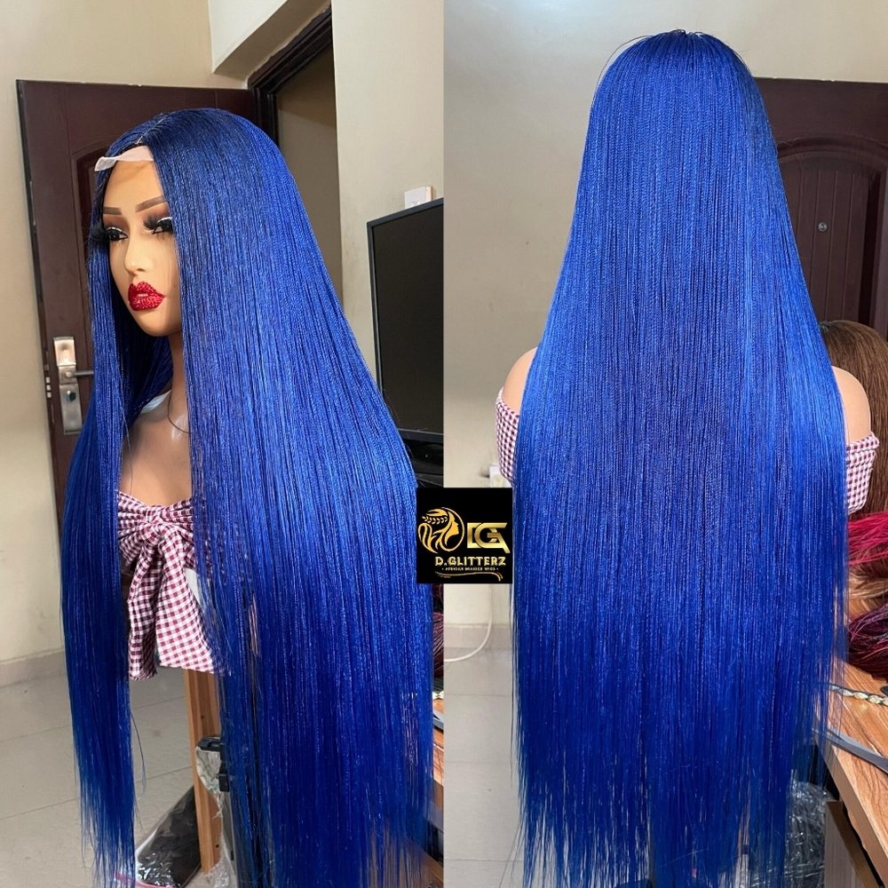 NANO BRAIDED  WIG ON HALF CLOSURE ( TWIST)  35"